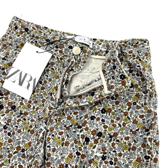 Zara Fine-Wale Corduroy Floral Jacket and Pants Set Girl's 7/8 - Picture 11 of 16